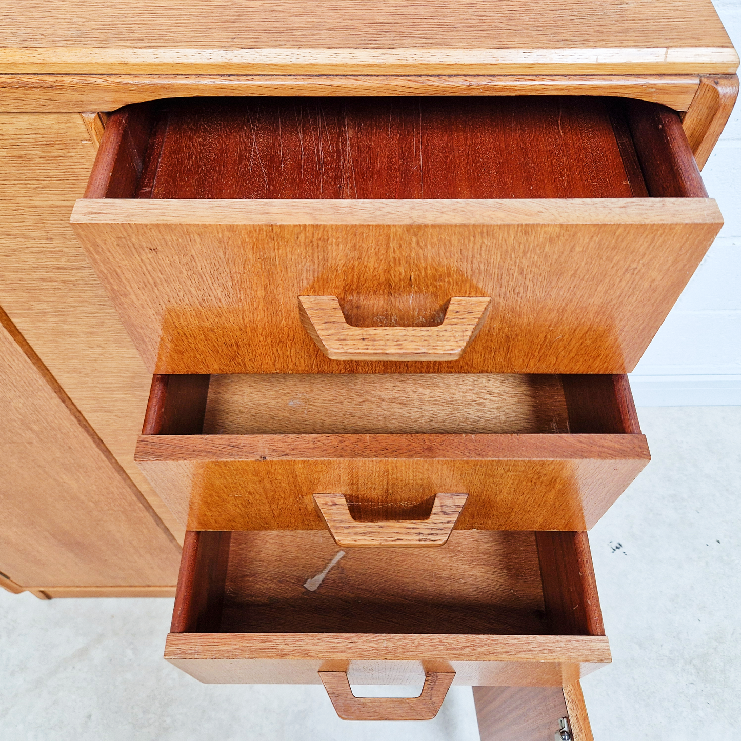 G Plan E Gomme Gold Label 1960's Vintage Wardrobe Cabinet Chest Drawers Combination Piece