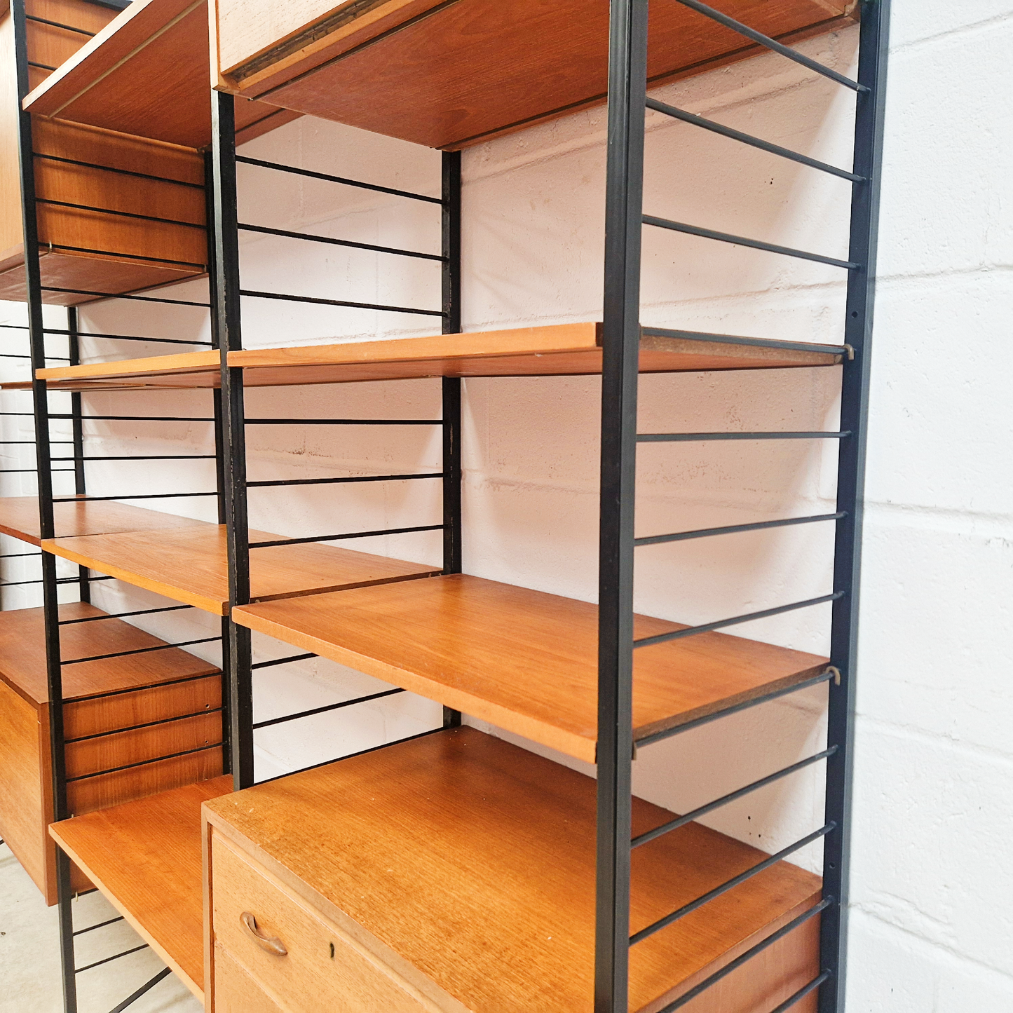 Staples Ladderax Vintage 1960s Mid Century 3 Bay Danish Design Cabinet Sideboard