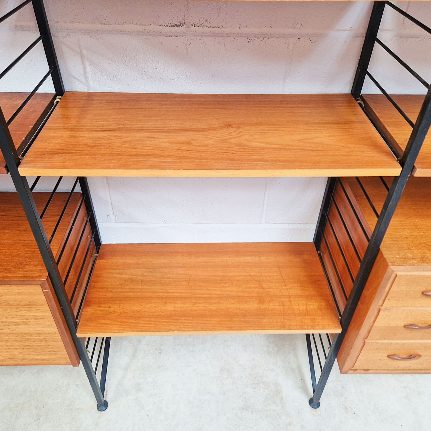 Staples Ladderax Vintage 1960s Mid Century 3 Bay Danish Design Cabinet Sideboard