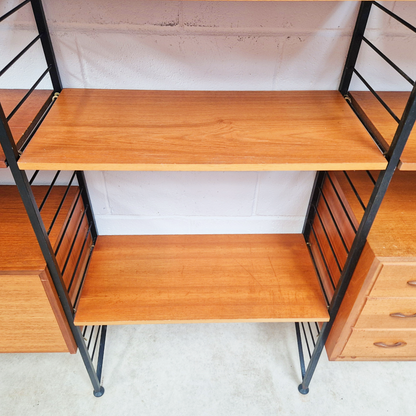 Staples Ladderax Vintage 1960s Mid Century 3 Bay Danish Design Cabinet Sideboard
