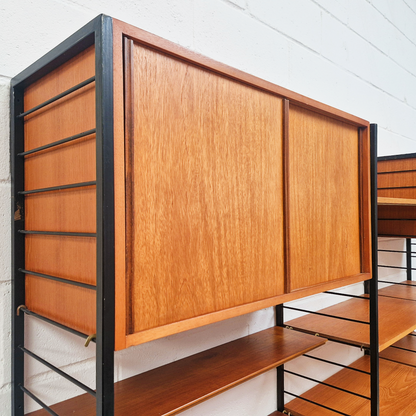 Staples Ladderax Vintage 1960s Mid Century 3 Bay Danish Design Cabinet Sideboard