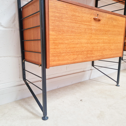 Staples Ladderax Vintage 1960s Mid Century 3 Bay Danish Design Cabinet Sideboard