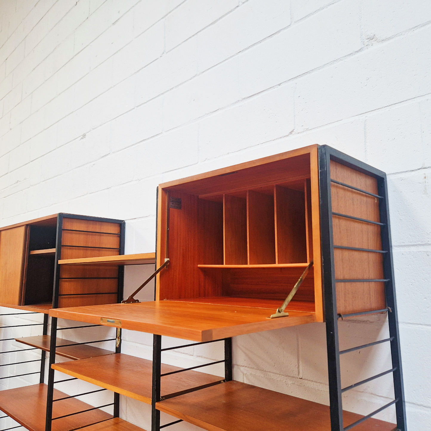 Staples Ladderax Vintage 1960s Mid Century 3 Bay Danish Design Cabinet Sideboard