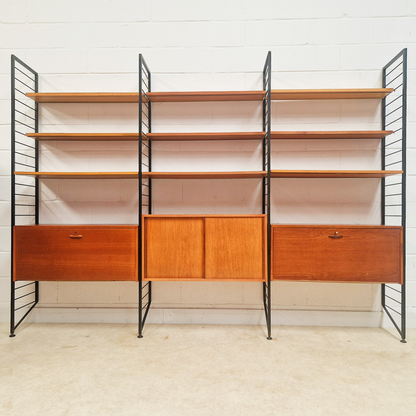 Staples Ladderax Vintage 1960s Mid Century 3 Bay Danish Design Cabinet Sideboard