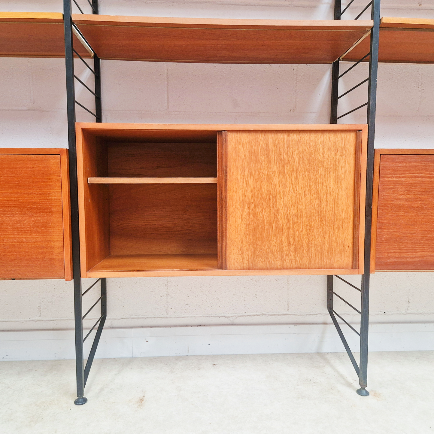 Staples Ladderax Vintage 1960s Mid Century 3 Bay Danish Design Cabinet Sideboard