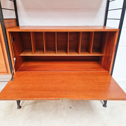 Staples Ladderax Vintage 1960s Mid Century 3 Bay Danish Design Cabinet Sideboard