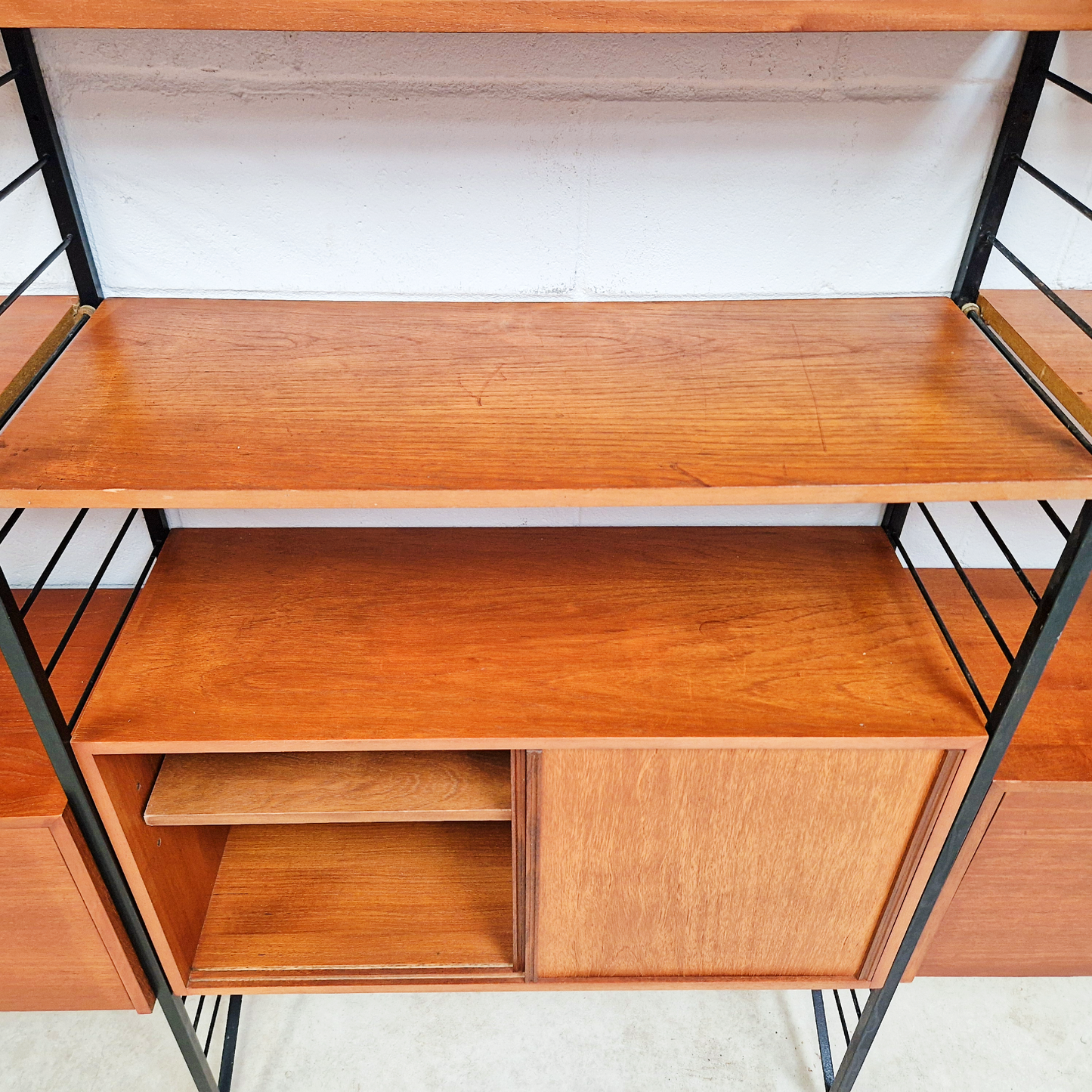 Staples Ladderax Vintage 1960s Mid Century 3 Bay Danish Design Cabinet Sideboard
