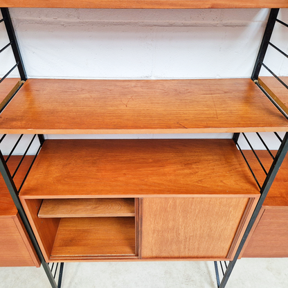 Staples Ladderax Vintage 1960s Mid Century 3 Bay Danish Design Cabinet Sideboard