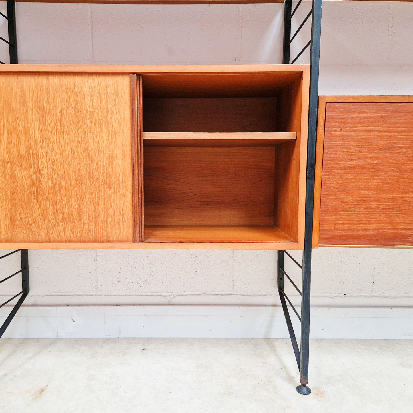 Staples Ladderax Vintage 1960s Mid Century 3 Bay Danish Design Cabinet Sideboard