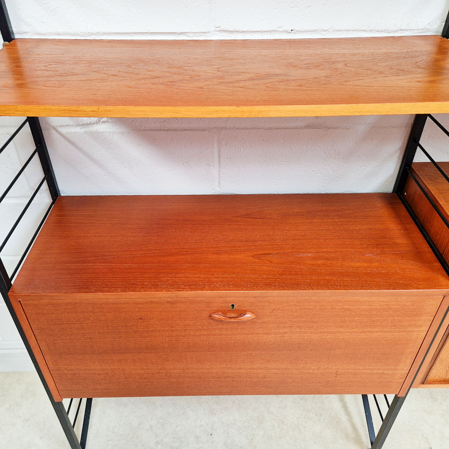 Staples Ladderax Vintage 1960s Mid Century 3 Bay Danish Design Cabinet Sideboard