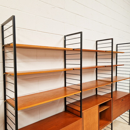 Staples Ladderax Vintage 1960s Mid Century 3 Bay Danish Design Cabinet Sideboard