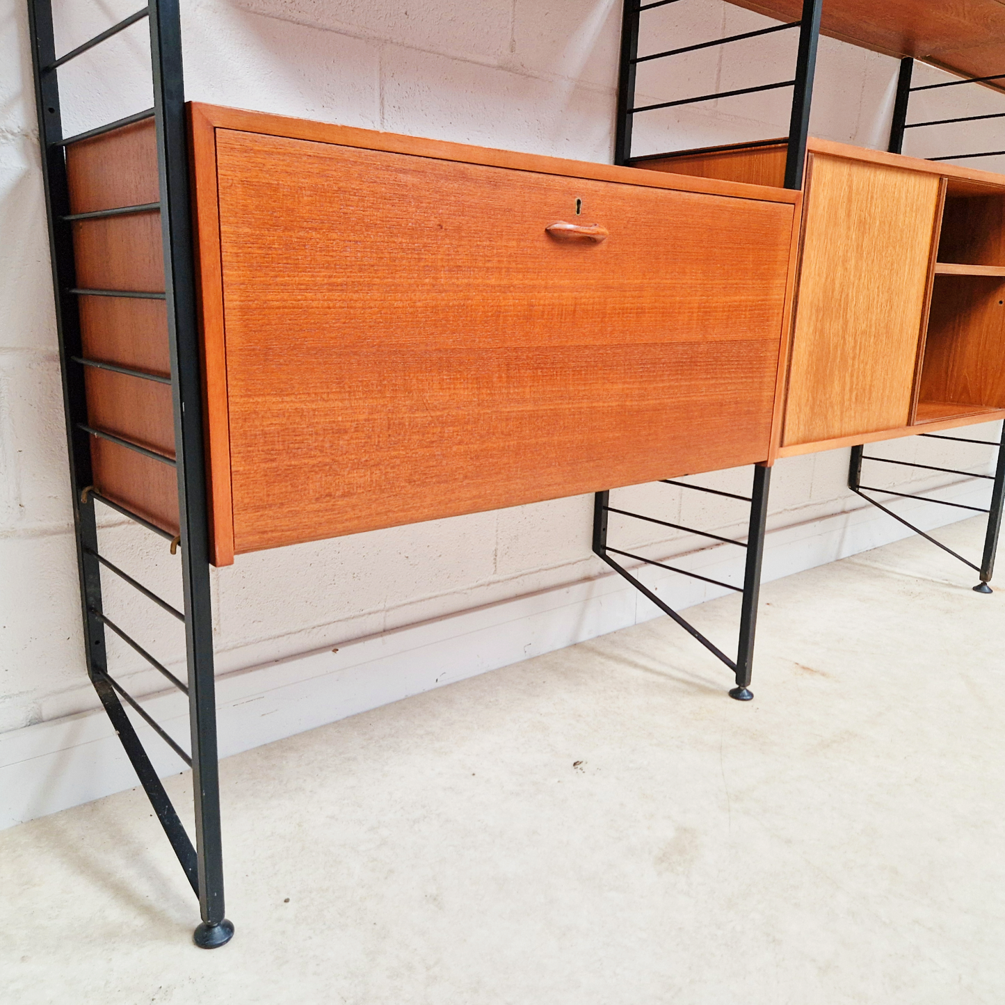 Staples Ladderax Vintage 1960s Mid Century 3 Bay Danish Design Cabinet Sideboard