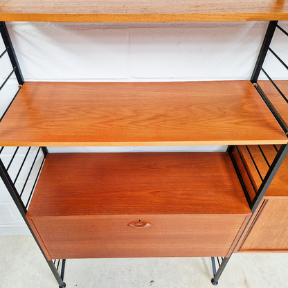 Staples Ladderax Vintage 1960s Mid Century 3 Bay Danish Design Cabinet Sideboard