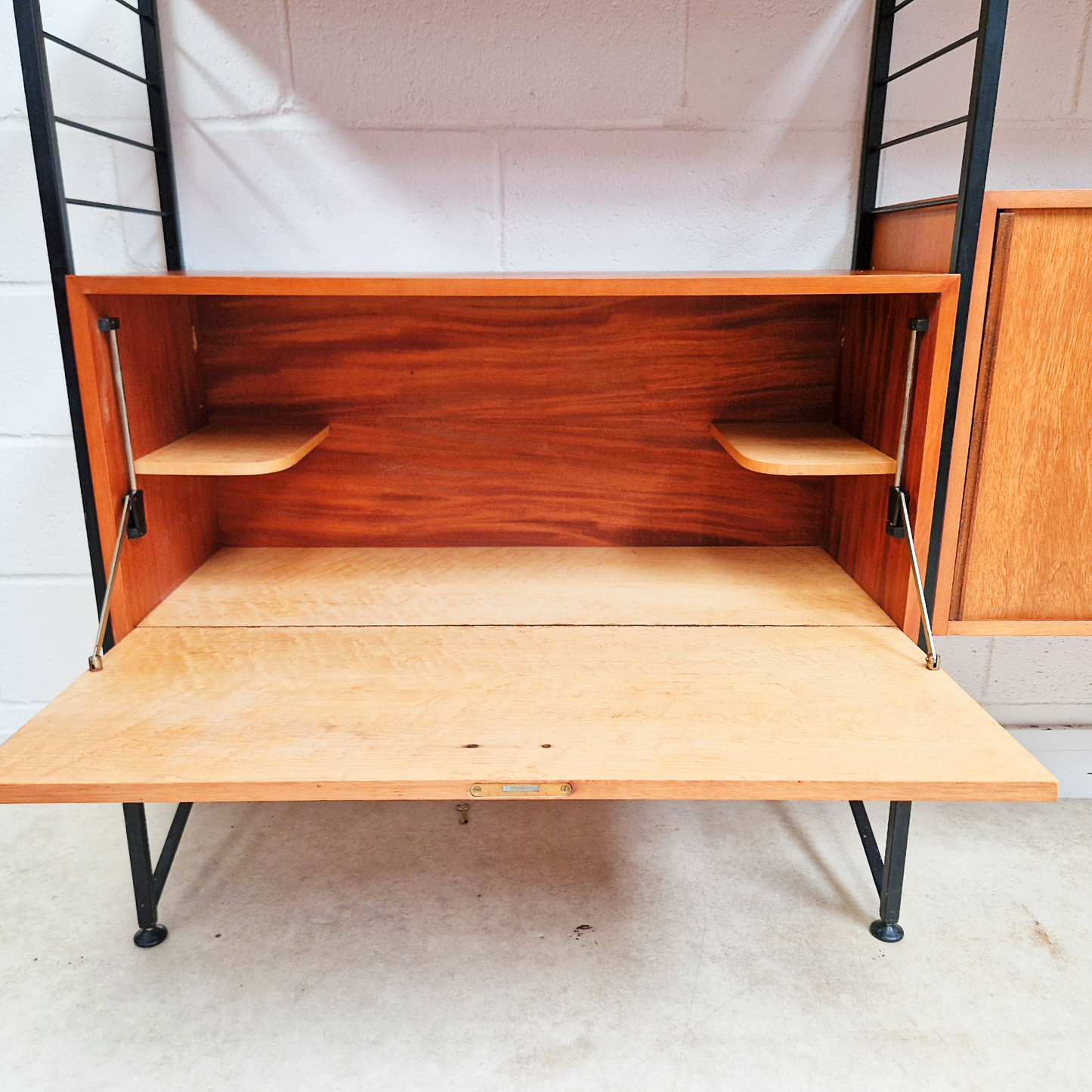 Staples Ladderax Vintage 1960s Mid Century 3 Bay Danish Design Cabinet Sideboard
