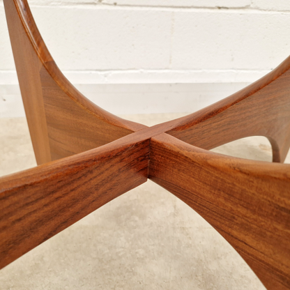 V.B Wlikins for G Plan Astro Vintage Mid Century Solid Teak & Glazed Glass Oval Coffee Table