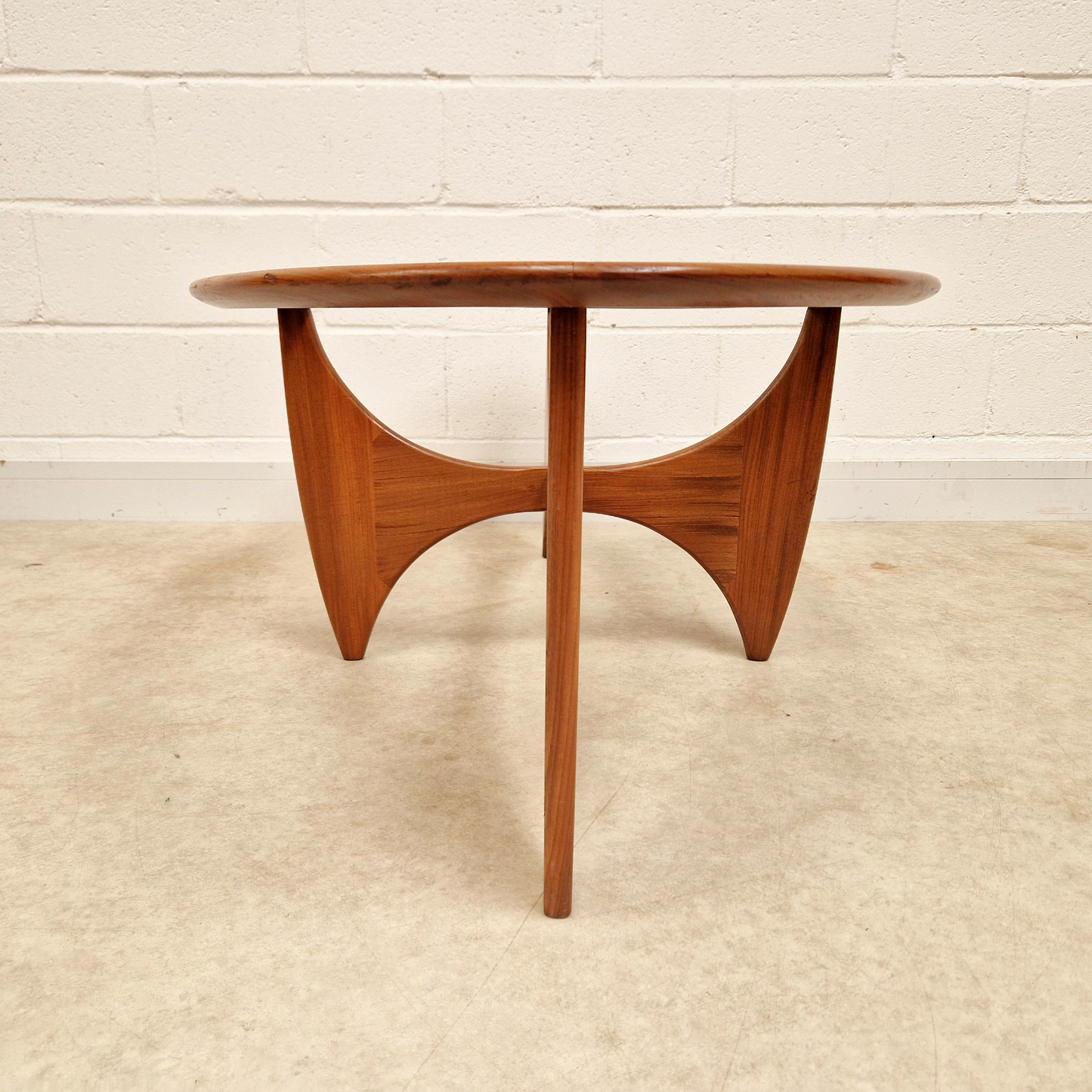 V.B Wlikins for G Plan Astro Vintage Mid Century Solid Teak & Glazed Glass Oval Coffee Table