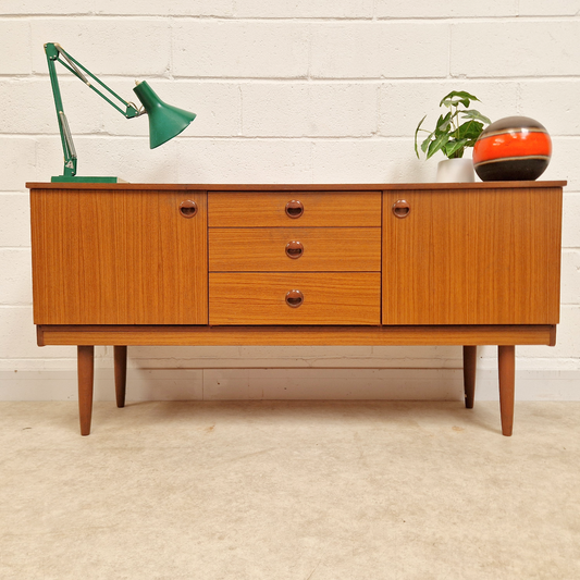Schreiber Vintage Mid Century Medium Teak Danish Design Sideboard Buffet