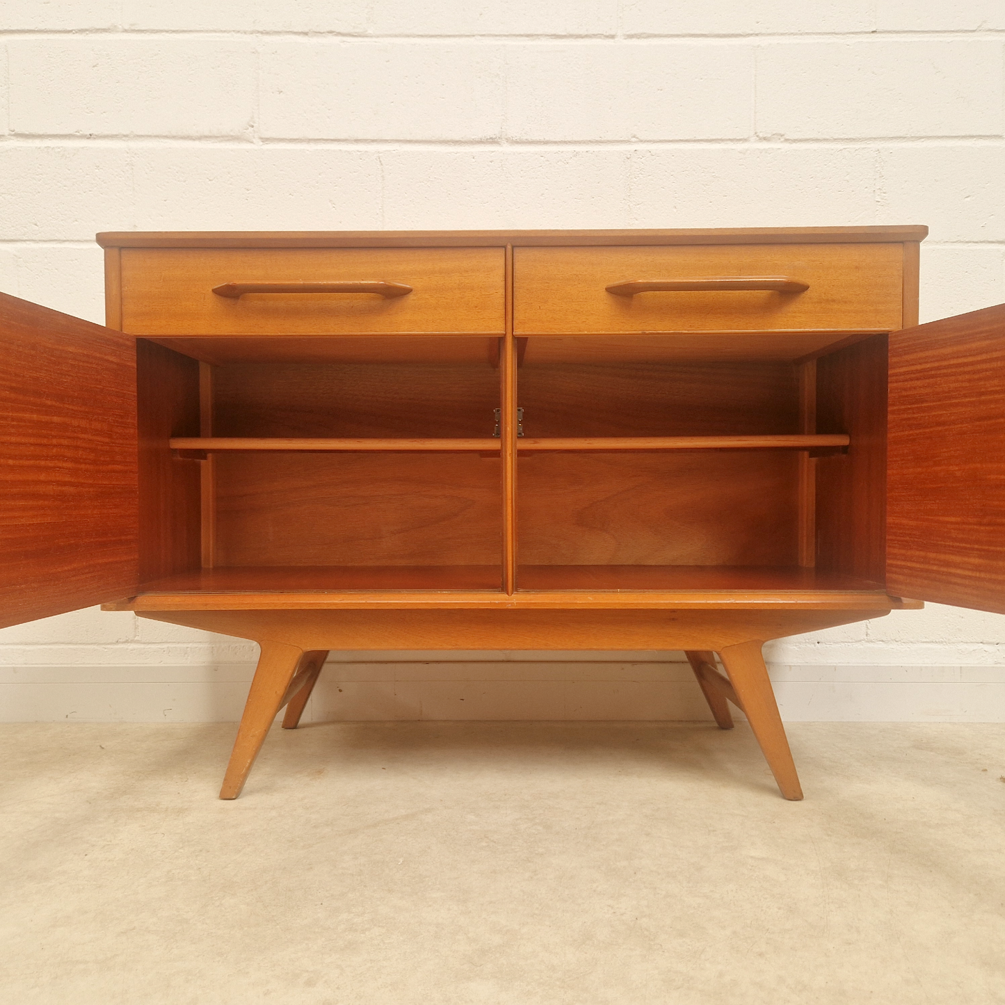Rare G Plan Redford Vintage Mid Century Light Teak 1950s Sideboard Buffet Credenza