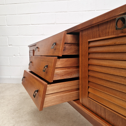 Portwood Vintage Mid Century Golden Teak 1960s Danish Design Sideboard Credenza