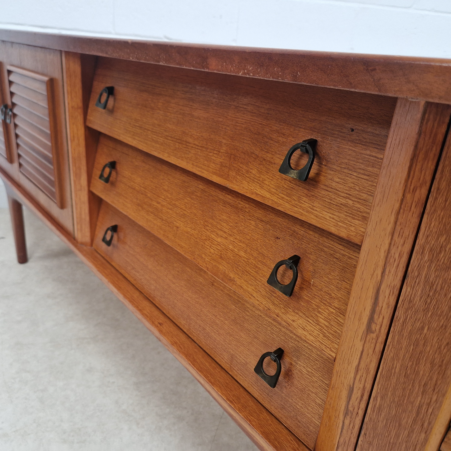 Portwood Vintage Mid Century Golden Teak 1960s Danish Design Sideboard Credenza