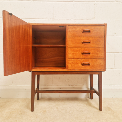 Vintage Mid Century Danish Medium Teak Compact Sideboard Cabinet