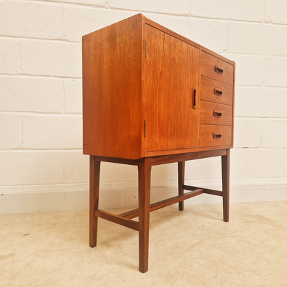Vintage Mid Century Danish Medium Teak Compact Sideboard Cabinet