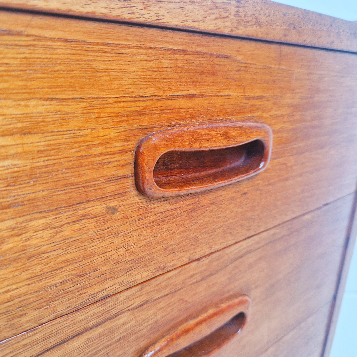 Vintage Mid Century Danish Medium Teak Compact Sideboard Cabinet