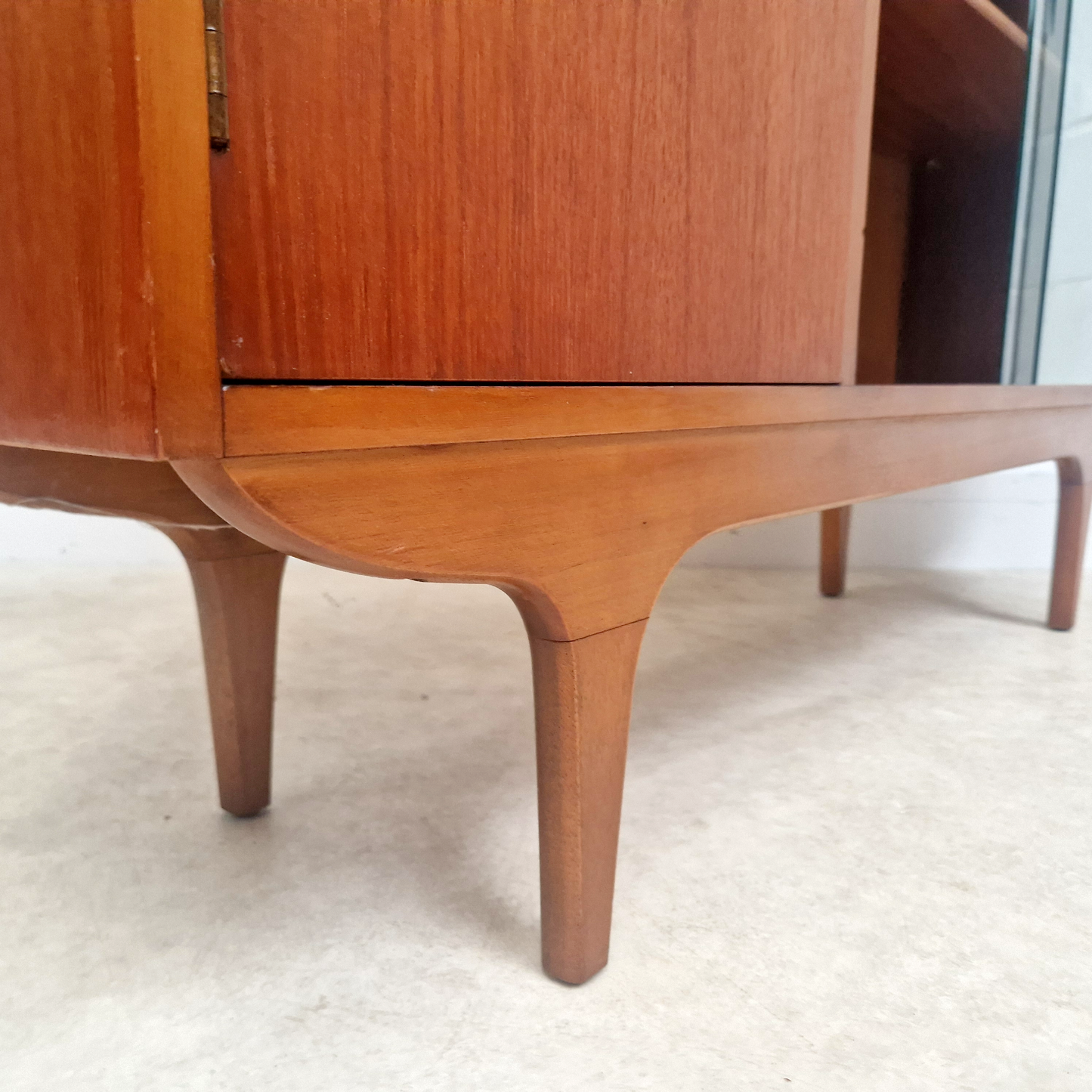 Mid Century Vintage 1960s Medium Teak & Glazed Glass Danish Design Bookcase