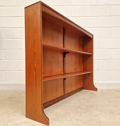 G Plan Fresco Vintage Mid Century Solid Teak Double Length Danish Design Bookcase