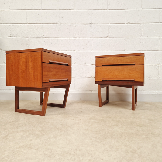 White & Newton Vintage Mid Century Danish Design Pair Chest of Drawers