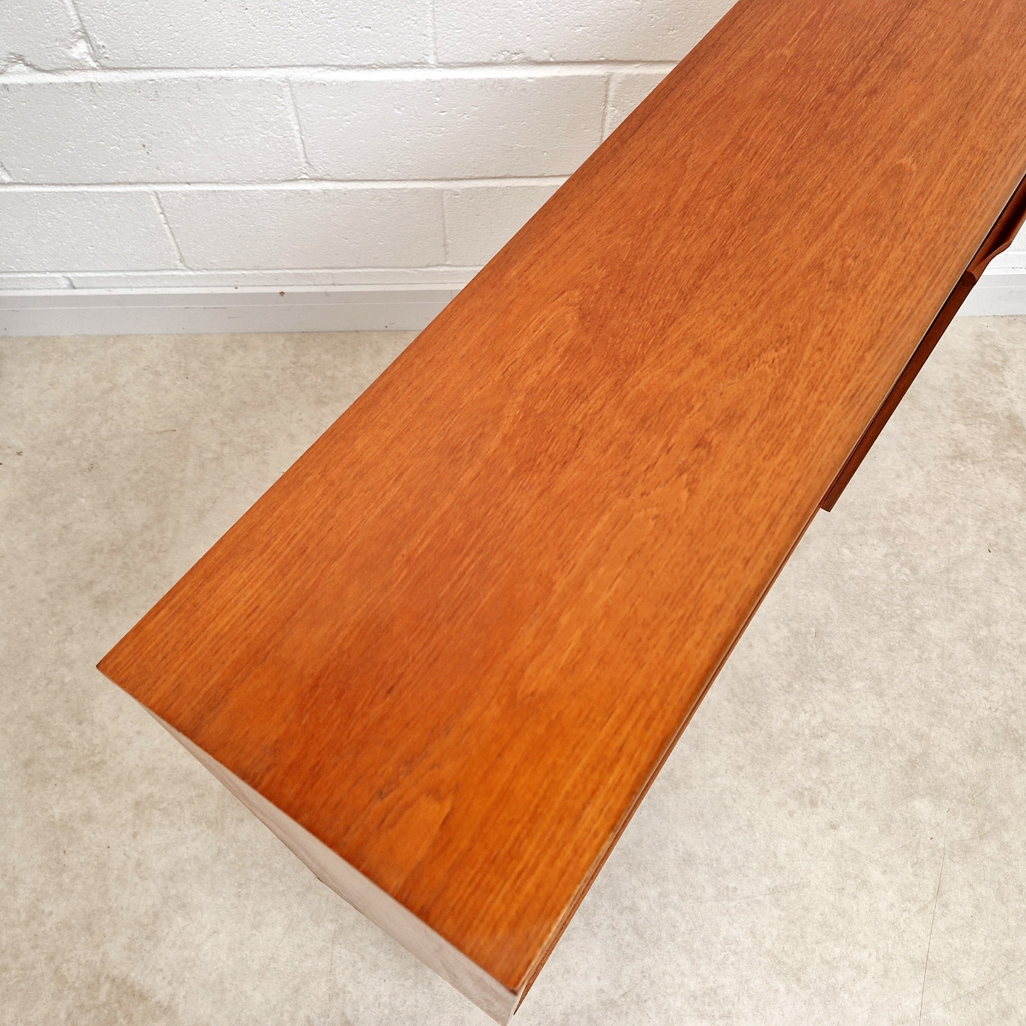 Vintage Mid Century Danish Design Medium Teak & Glazed Glass Slim Bookcase Sideboard PG283