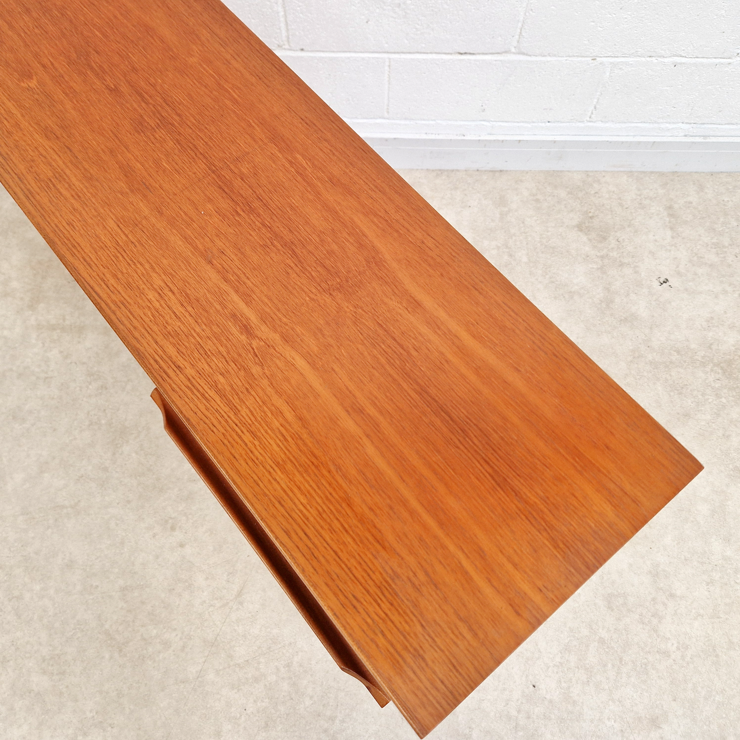 Vintage Mid Century Danish Design Medium Teak & Glazed Glass Slim Bookcase Sideboard PG283