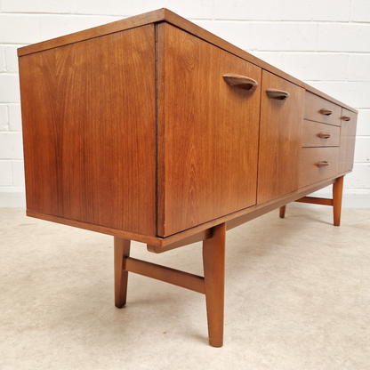 Avalon Vintage 1960s Danish Medium Teak Design Long John Sideboard Buffet Credenza
