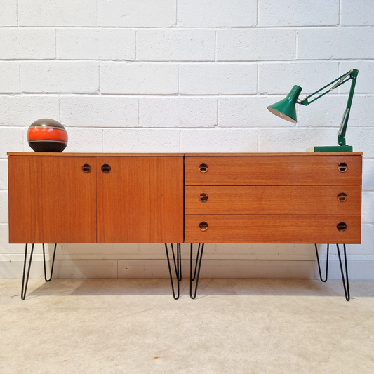 Vintage Mid Century Danish Design Medium Teak Modular Sideboard Cabinet