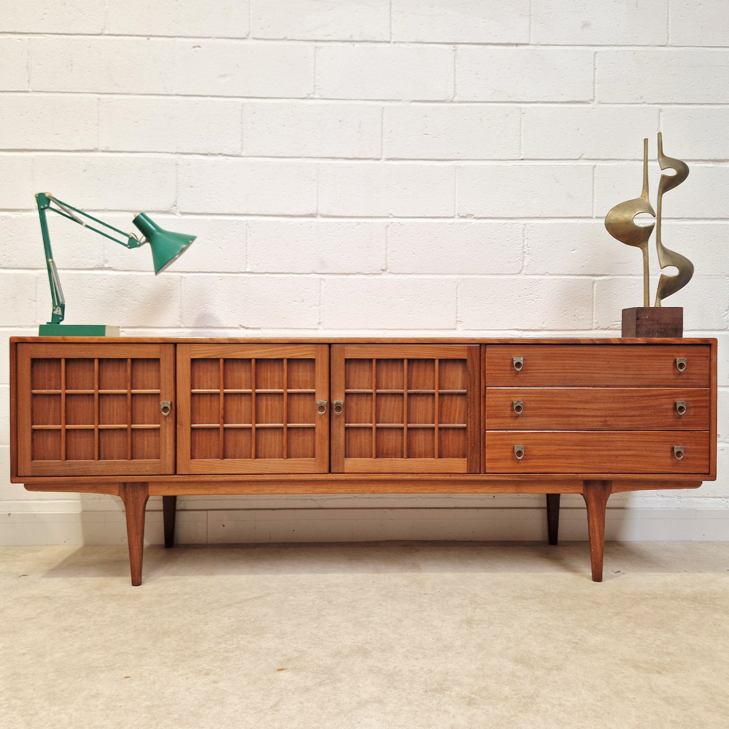 John Herbert For Younger Vintage Mid Century Danish Design Long John Sideboard Buffet Credenza