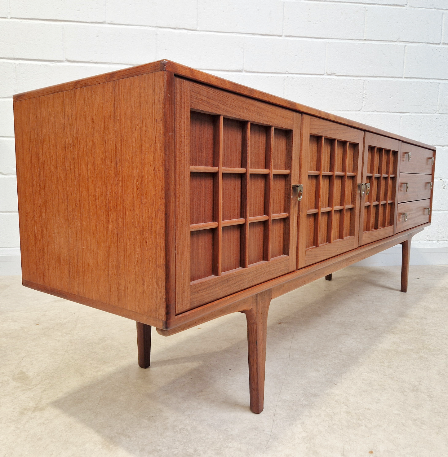 John Herbert For Younger Vintage Mid Century Danish Design Long John Sideboard Buffet Credenza
