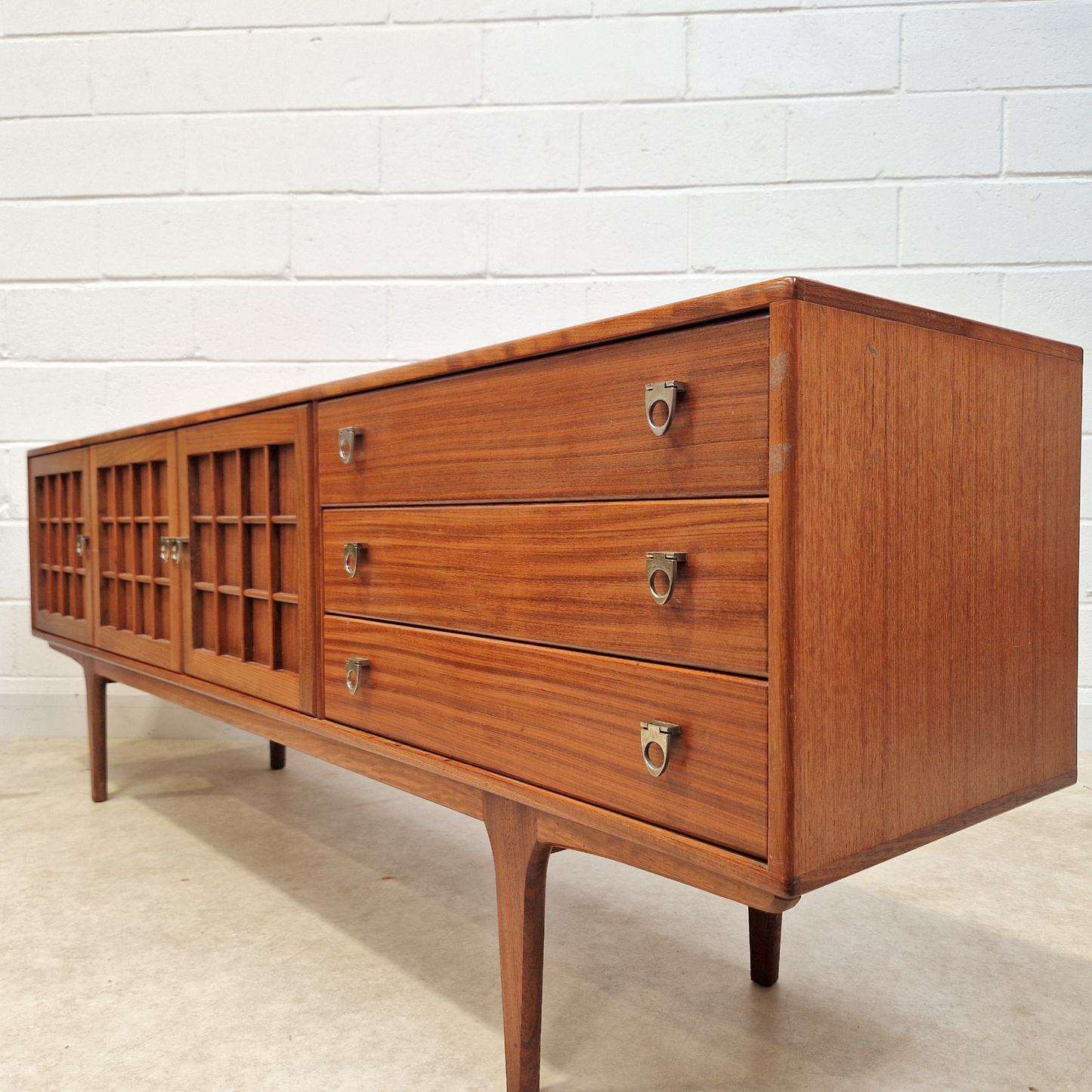 John Herbert For Younger Vintage Mid Century Danish Design Long John Sideboard Buffet Credenza