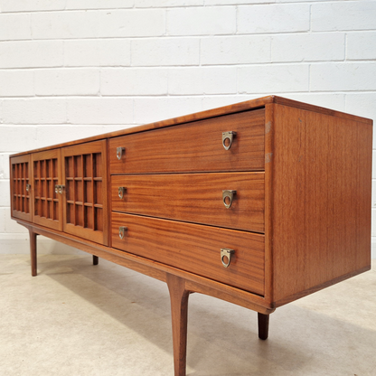 John Herbert For Younger Vintage Mid Century Danish Design Long John Sideboard Buffet Credenza