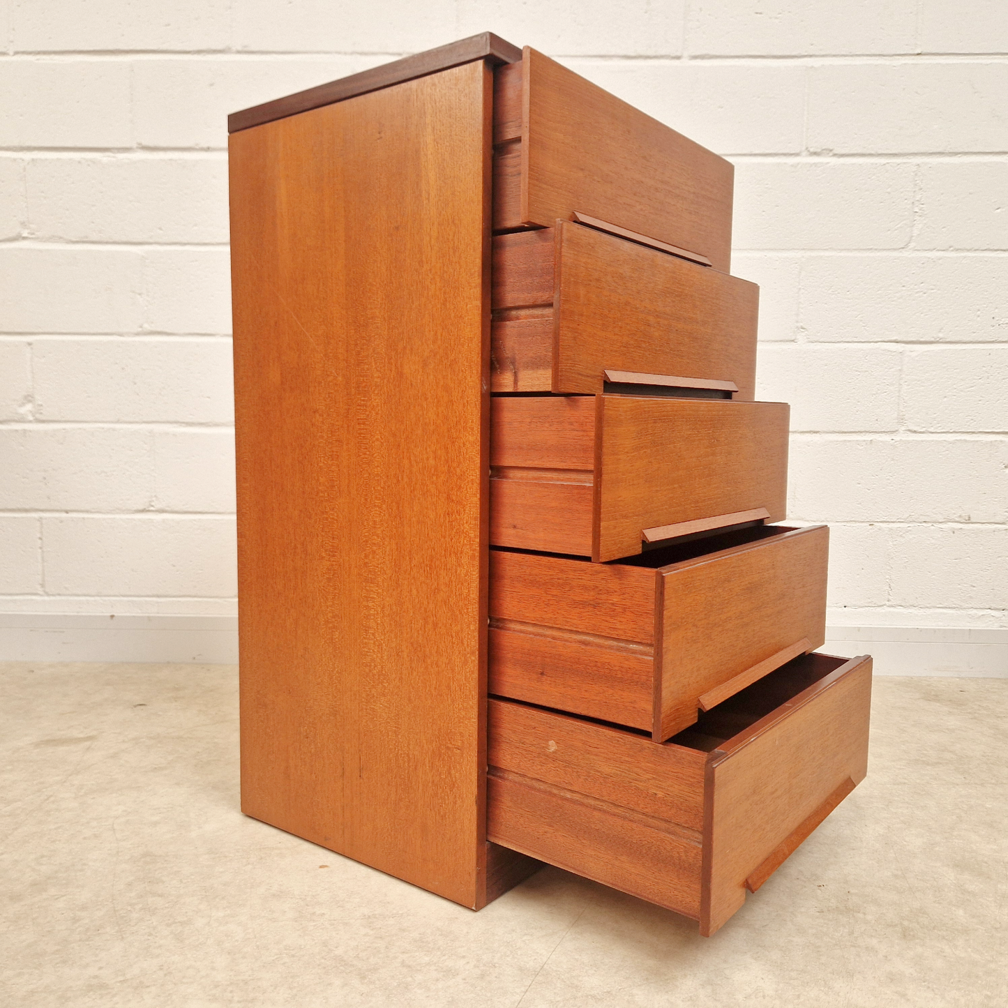 White & Newton Vintage Mid Century Danish Design Tallboy Chest of Drawers