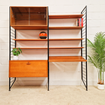 Robert Heal for Heal's Staples Ladderax Vintage 1960s Mid Century 2 Bay Danish Design Cabinet Sideboard