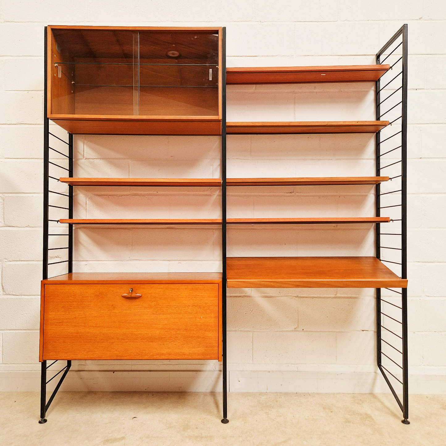 Robert Heal for Heal's Staples Ladderax Vintage 1960s Mid Century 2 Bay Danish Design Cabinet Sideboard