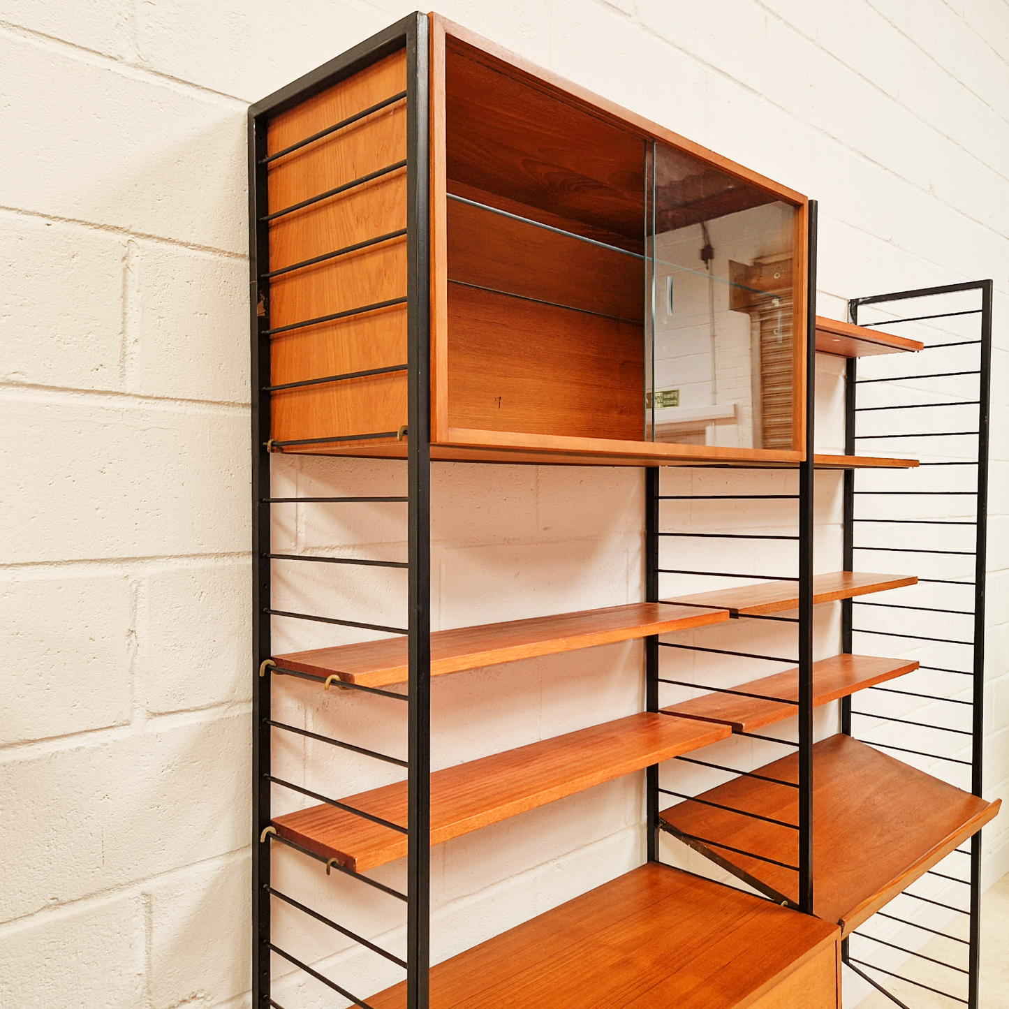 Robert Heal for Heal's Staples Ladderax Vintage 1960s Mid Century 2 Bay Danish Design Cabinet Sideboard