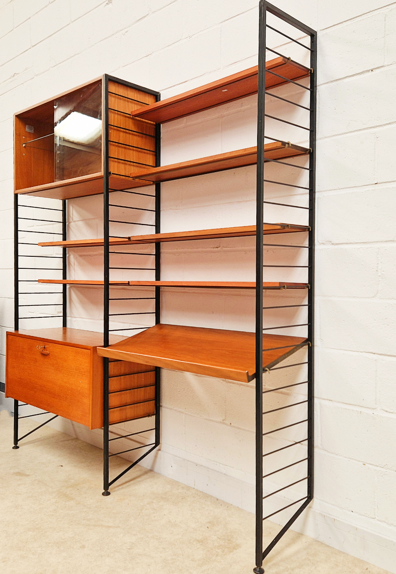 Robert Heal for Heal's Staples Ladderax Vintage 1960s Mid Century 2 Bay Danish Design Cabinet Sideboard