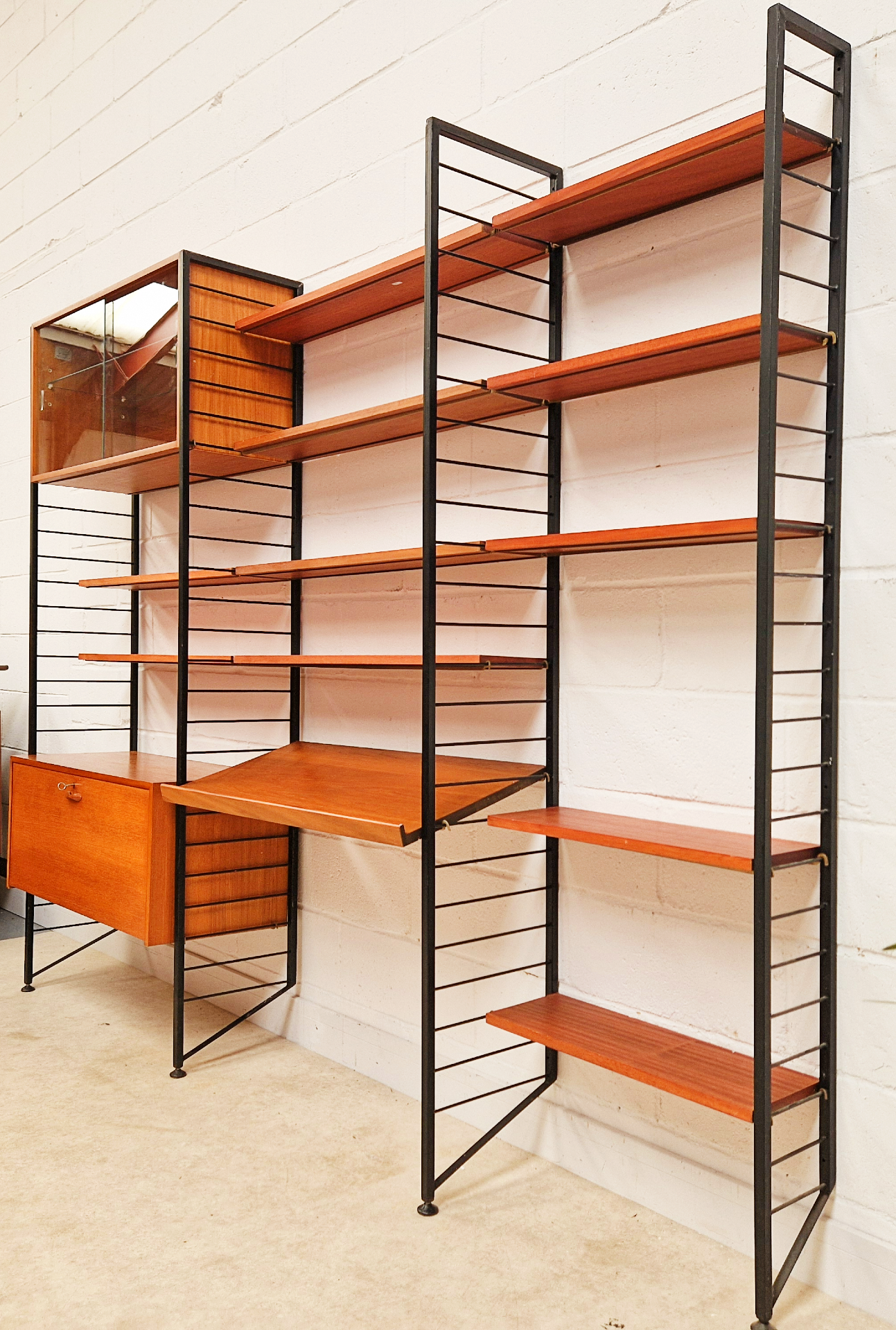 Robert Heal for Heal's Staples Ladderax Vintage 1960s Mid Century 3 Bay Danish Design Cabinet Sideboard