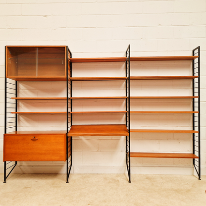 Robert Heal for Heal's Staples Ladderax Vintage 1960s Mid Century 3 Bay Danish Design Cabinet Sideboard