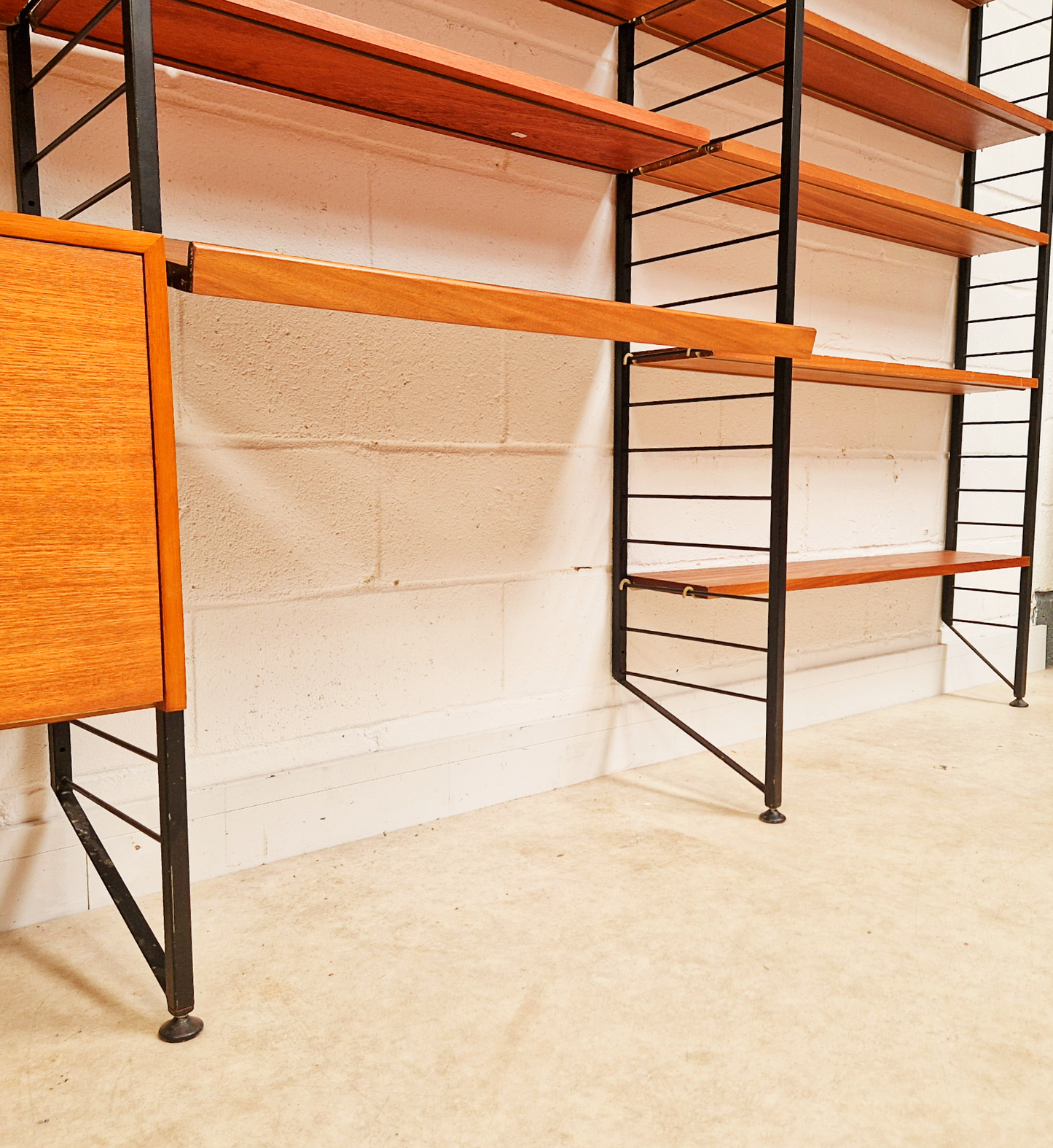 Robert Heal for Heal's Staples Ladderax Vintage 1960s Mid Century 3 Bay Danish Design Cabinet Sideboard