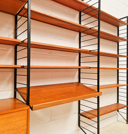 Robert Heal for Heal's Staples Ladderax Vintage 1960s Mid Century 3 Bay Danish Design Cabinet Sideboard