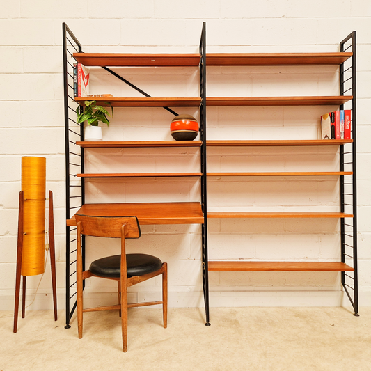 Robert Heal for Heal's Staples Ladderax Vintage 1960s Mid Century 2 Bay Danish Design Cabinet Sideboard