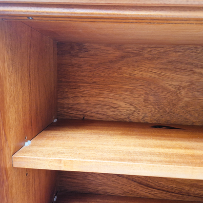 Herbert Gibbs Vintage Mid Century Medium Teak & Glazed Glass Double Length Bookcase