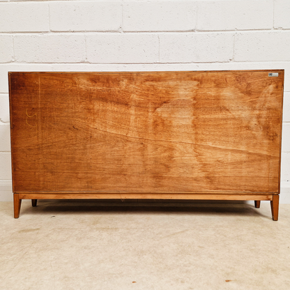 Herbert Gibbs Vintage Mid Century Medium Teak & Glazed Glass Double Length Bookcase